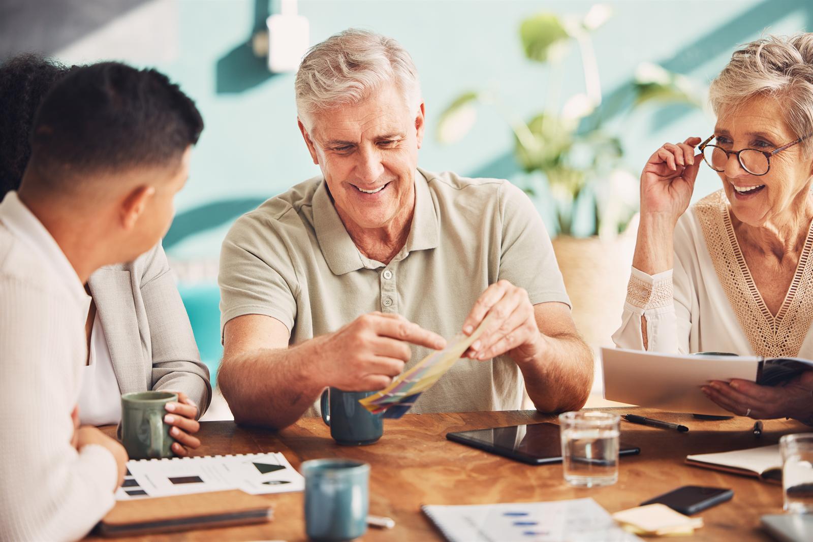 Retirement annuity advice in Gauteng — a retired couple reviewing their retirement planning with a CFP® financial adviser
